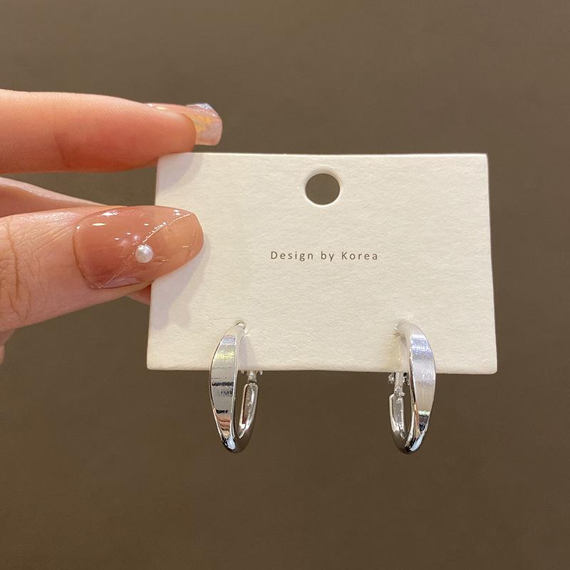 Серьги кольца из серебра, простые серьги из серебра, женские серьги с холодным темпераментом, серьги интернет-знаменитости, дизайнерские серьги, простые серьги