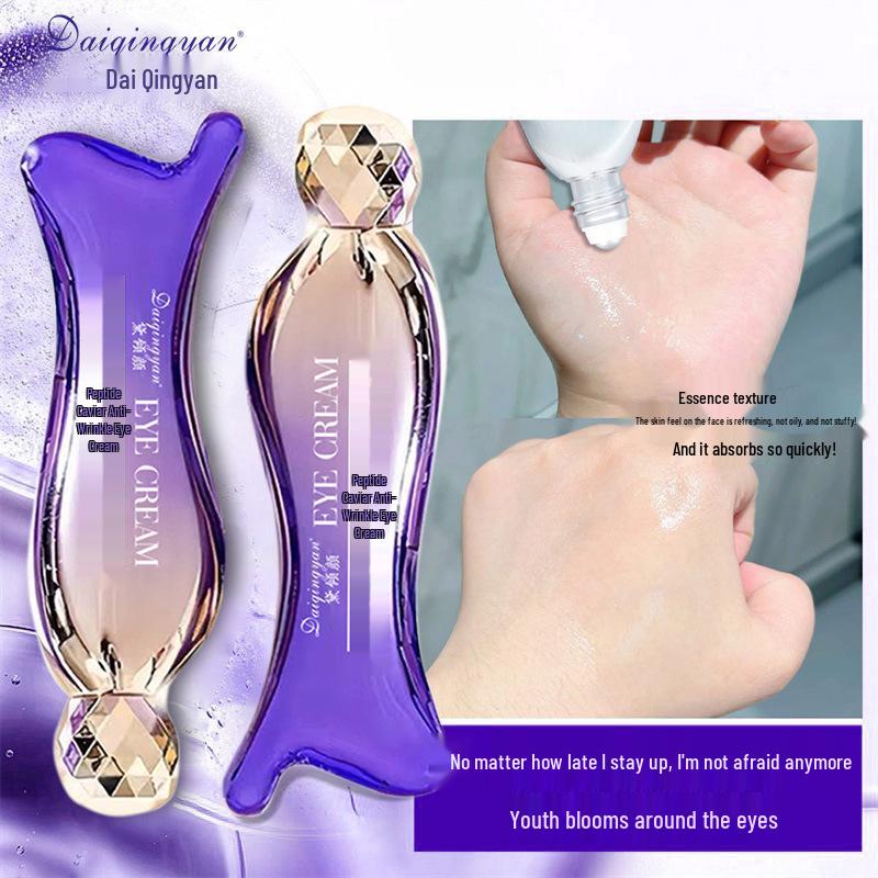 Peptide Caviar Anti-Wrinkle Eye Cream: Reduces Fine Lines & Dark Circles, Firms, Moisturizes with Eye Massage Roller