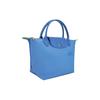 Longchamp Le Pliage Green Bottoncino Monocolore Pieghevole Bordatura Tela Riciclata Borsa a Mano Piccola da Donna Blu Fiordaliso L1621919P82