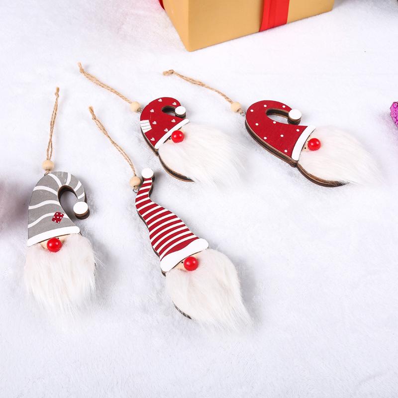 Christmas decoration forest old man with light pendant glowing Santa Claus small pendant window decoration
