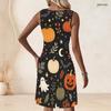 Plus Size Women Round Neck Sleeveless Tank Midi Dress Summer Light Leisure Outfit