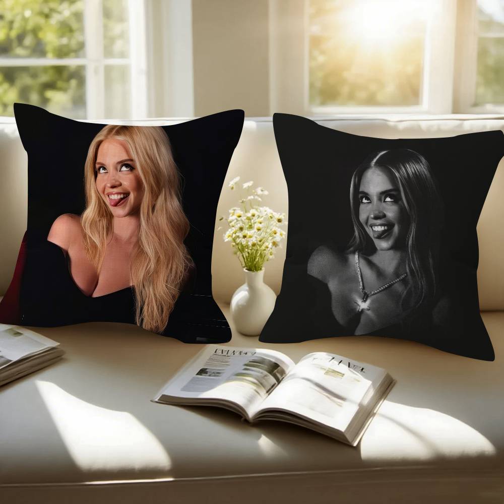 Actor Sydney Sweeney Cushion Cover Car Throw Pillow Case For Sofa Car Christmas Gift