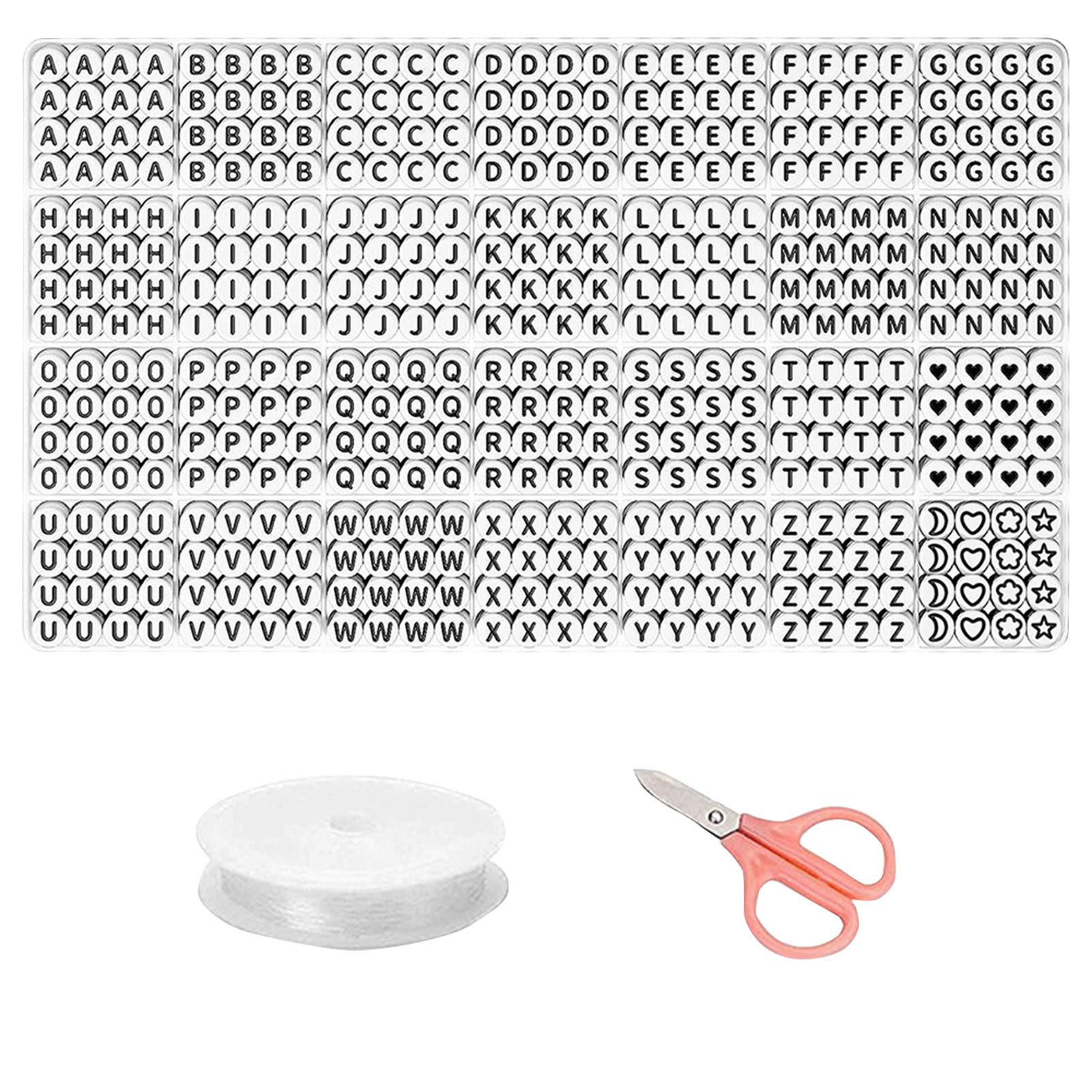 

1400 шт круглые бусины с буквами для изготовления ювелирных изделий, 28 стилей золотые акриловые бусины с буквами алфавита наборы бусины в форме сердца для изготовления браслетов One Size чёрный