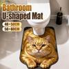 Non-slip Bathroom U-shaped Mat Absorbent Bath Mat Fun Toilet Floor Rug  Bathroom