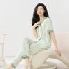 Women's Summer Cotton Pajama Set - Fresh Lapel Cardigan Two-Piece for Indoor & Outdoor Wear