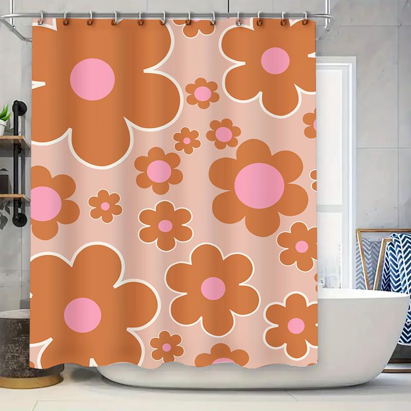 Adorable Dog Santa Hat Shower Curtain Christmas Decor Bathroom Accessories High-Quality Waterproof Fabric Perfect Gift for Pet L