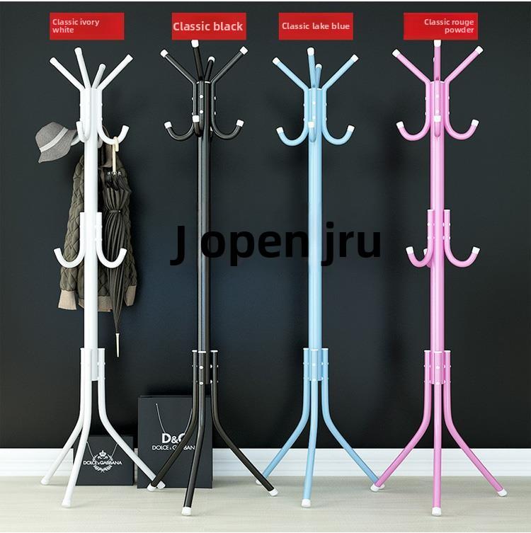 Ele Iron Art Floor Standing Clothes Hanger European Simple Entrance Coat Ra Creative Design Non-Slip Structure Metal Body