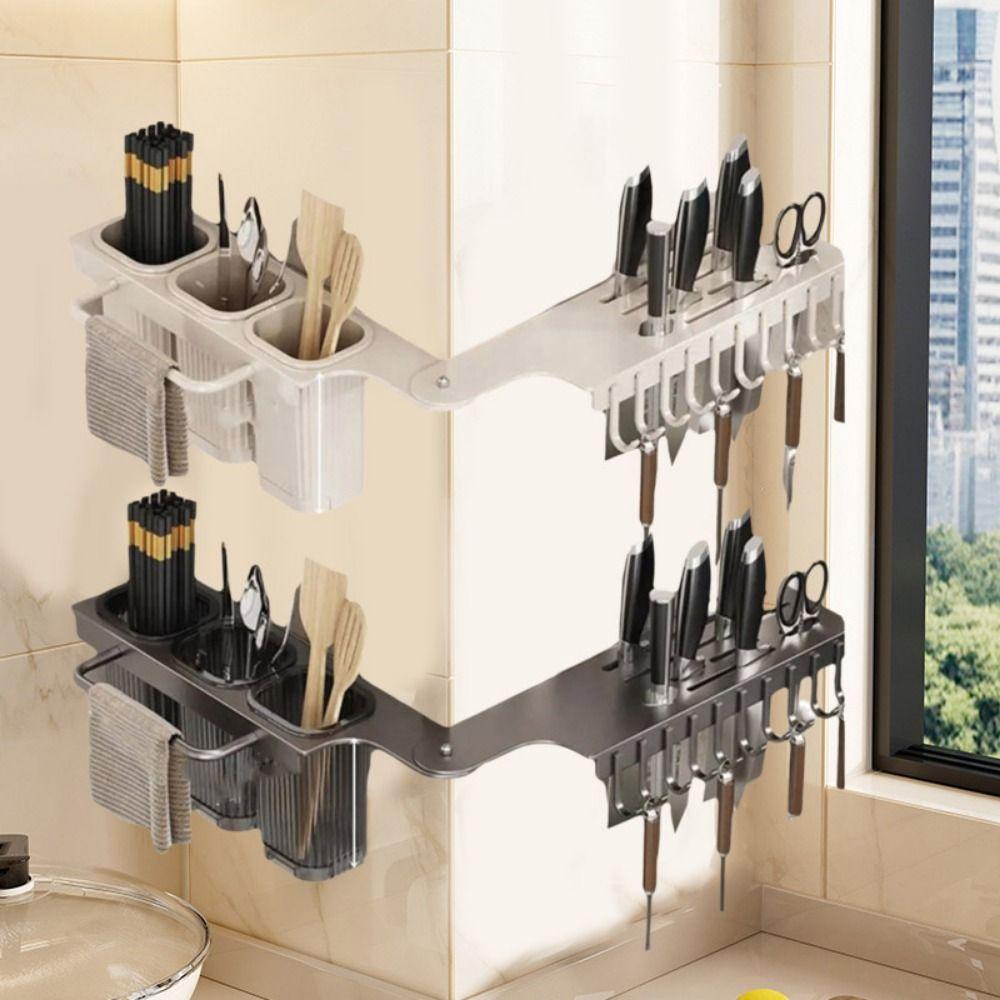 Настенная кухонная полка для хранения с поворотом на 90 градусов складной настенный органайзер для дома Beige Style A 1213₽