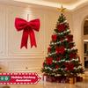 Christmas Bow DIY Xmas Trees Decoration Pendant Velvet Bows Knot Baubles Hanging Ornaments For Home Party Decorations