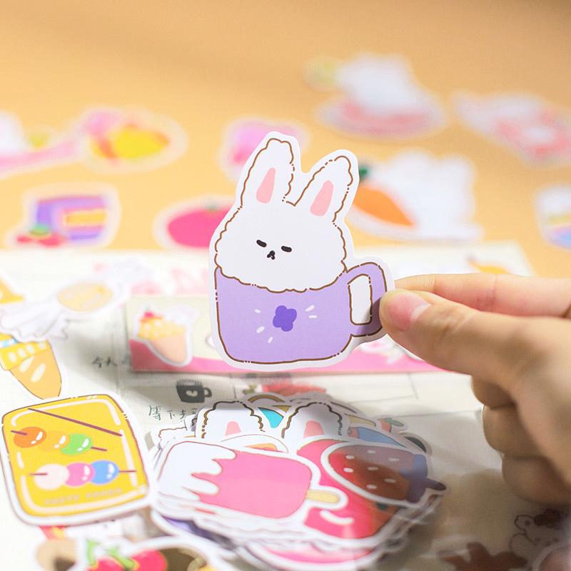 40pcs/set Cute Animal Sticker Cartoon Phone Case Decorative Stickers Girls DIY Journal Stickers Kids Stationery Stickers