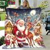 Christmas Santa Claus Printed Flannel Soft Blanket  Living Room Bedroom Sofa Bed Blanket New Year's Gift Portable Picnic Blanket#