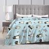 Warme Decke Junge Mädchen Picknick Pinguine Niedlich Überwurfdecke Flanell Tagesdecke für Sofa Bett Flauschige Sofabettdecke