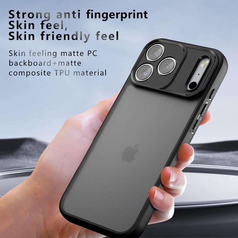 For iPhone 17 Pro Max 17 Air 17 Pro Case Shockproof Frosted Skin Feel Matte PC+TPU Anti-fingerprint Transparent Cover