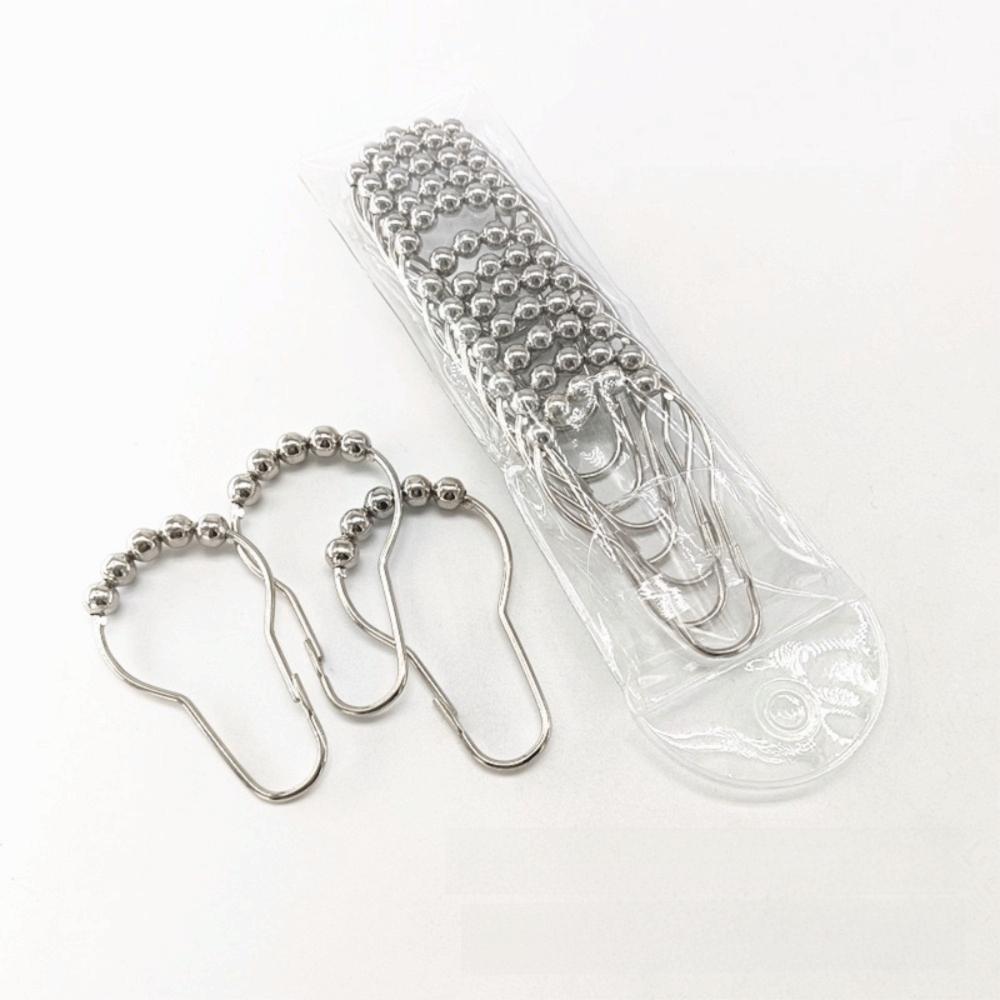 12pcs Stainless Steel Shower Curtain Hooks Rust Resistant Curtain Buckles Curtain Hooks Shower Room 12pcs