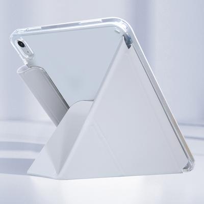 For iPad Air 11 (2025)/(2024) Case Origami Stand PU Leather Clear Back Tablet Cover with Pencil Holder