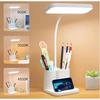 LED Desk Lamp with Pen/Phone Holder,Small Rechargeable Desk Light with Flexible Gooseneck, 3 Color Modes, Stepless Dimming,Small Study Lamp for Dorm