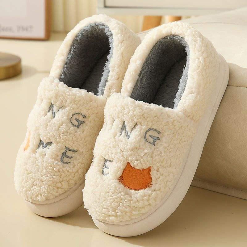 

Men s and Women s Winter Furry Indoor Slippers - Non-Slip, Thick-Sole, Cartoon Design for Couples and Maternity Use. 36-37 (fits 35-36)