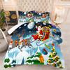 Quilt Fat Quilt 3d Digital Printing Christmas Feather Silk Cotton Quilt Cover Three-piece Set