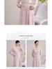 2025 Autumn/Winter Women's Retro Tencel Stripe Knit Top & Midi Skirt Set