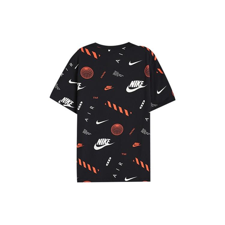 Nike Street Full Print Logo Short Sleeve Black Men s CT6545-010 M