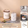 Round Multi-layer Stainless Steel Insulated Bento Box with Lid - Microwaveable Lunch Container for Office and Students.