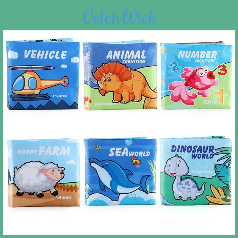 Soft Baby Cloth Book 0-3 Years Old Tear-proof Early Educational Toy With Sound Paper For Infant Toddler