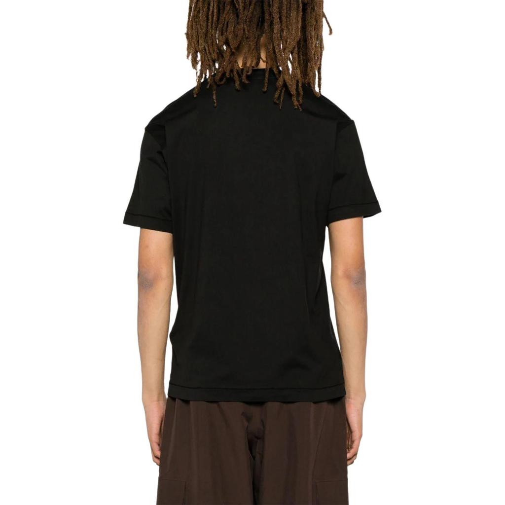 STONE ISLAND Ss25 Jednolity Kolor Naszywka z Logo Okrągły Dekolt Bawełniana Koszulka z Krótkim Rękawem Męskie Top K1S152100039S0013-V0029