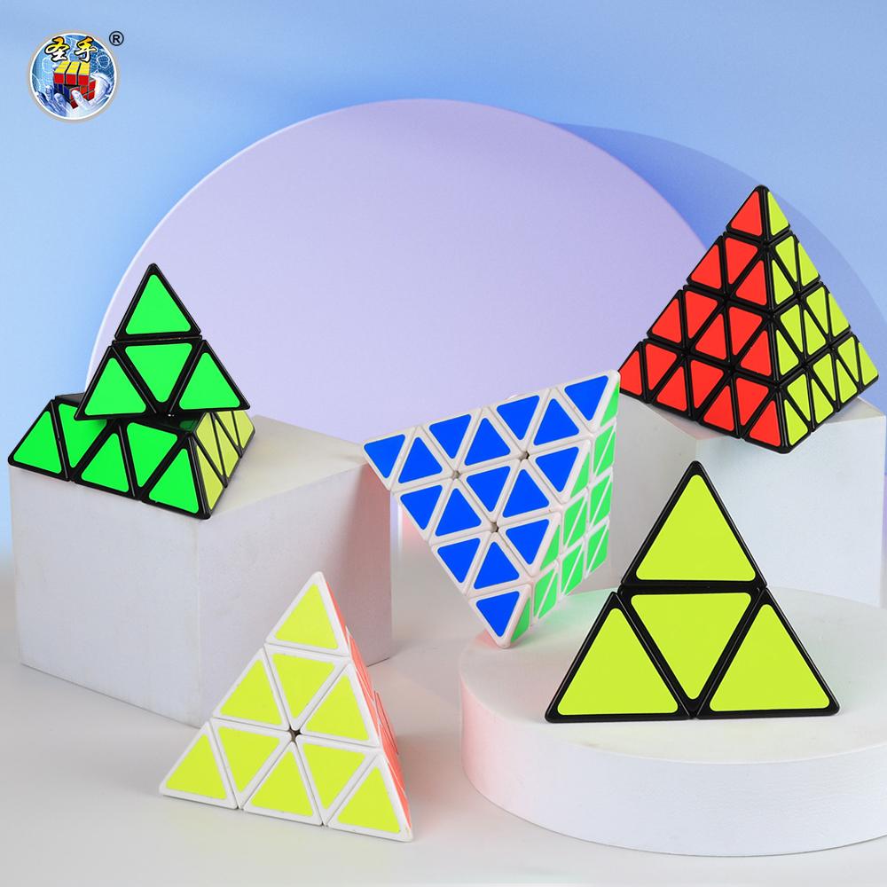 Sengso Pyramid Cube 2X2 3X3 4X4 Special Cubo Sticker Magic Speed Cubu Profession Puzzle High Quality Kid'S Fidget Toys