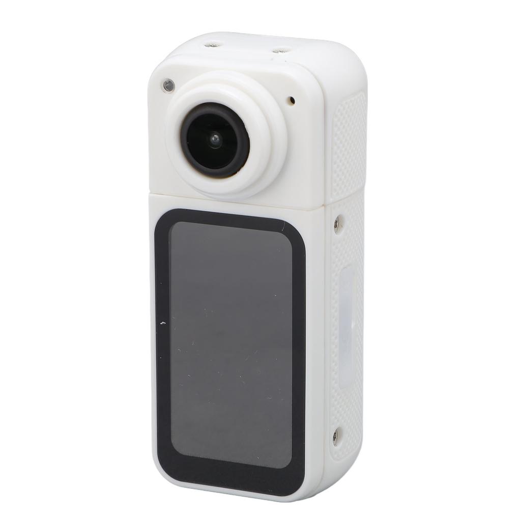 Cameră Mini 2.7K Unghi Obiectiv 180 grade Display IPS HD Cameră Portabilă de Vlogging pentru Ciclism Alb