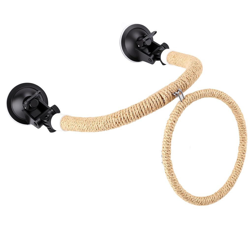 Bird Window Perch Suction Cup Shower Perch Stand with Swing for Small Medium Birds