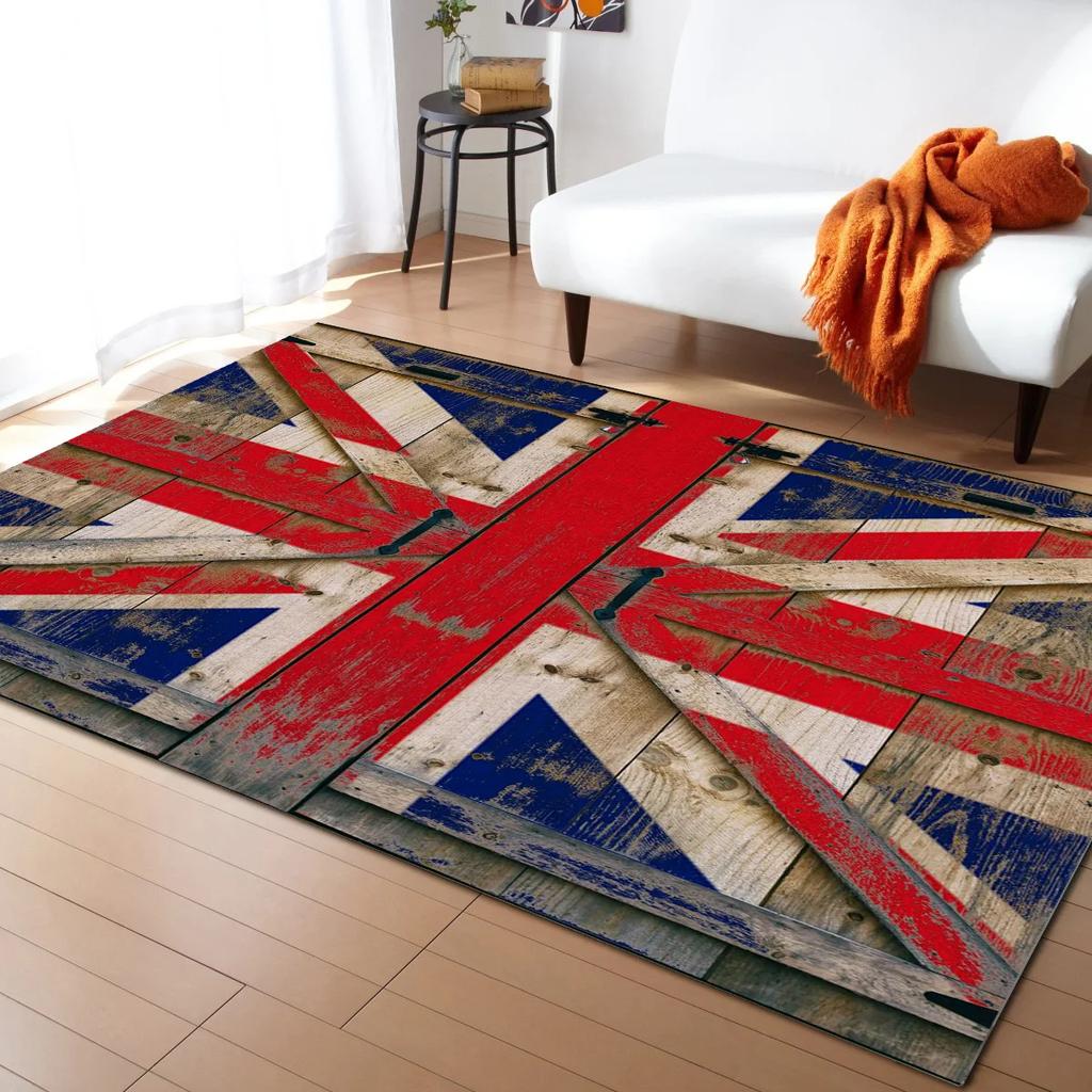 Retro British Flag Pattern Carpet for Living Room Large Area Rugs Bedroom Carpets Modern Home Living Room Decor Floor Mat Rug