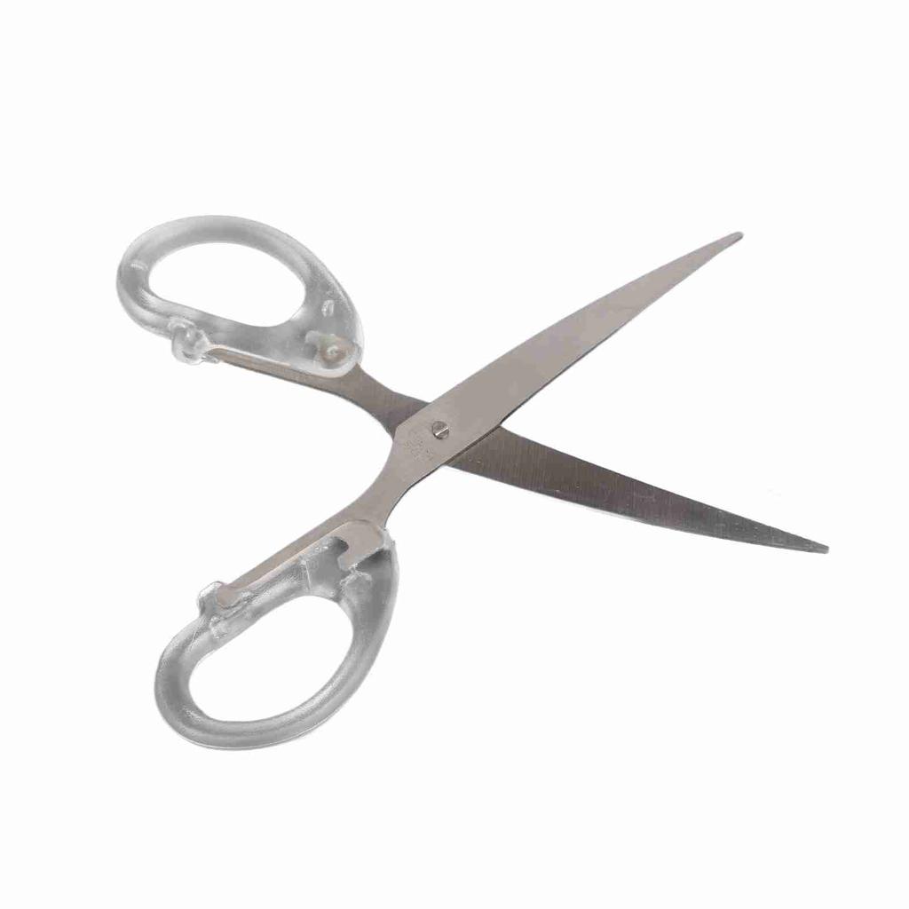 Craft Scissors Clear Frosted Handle Comfortable Grip Portable Paper Fabric Scissors for Student Teachers Staff