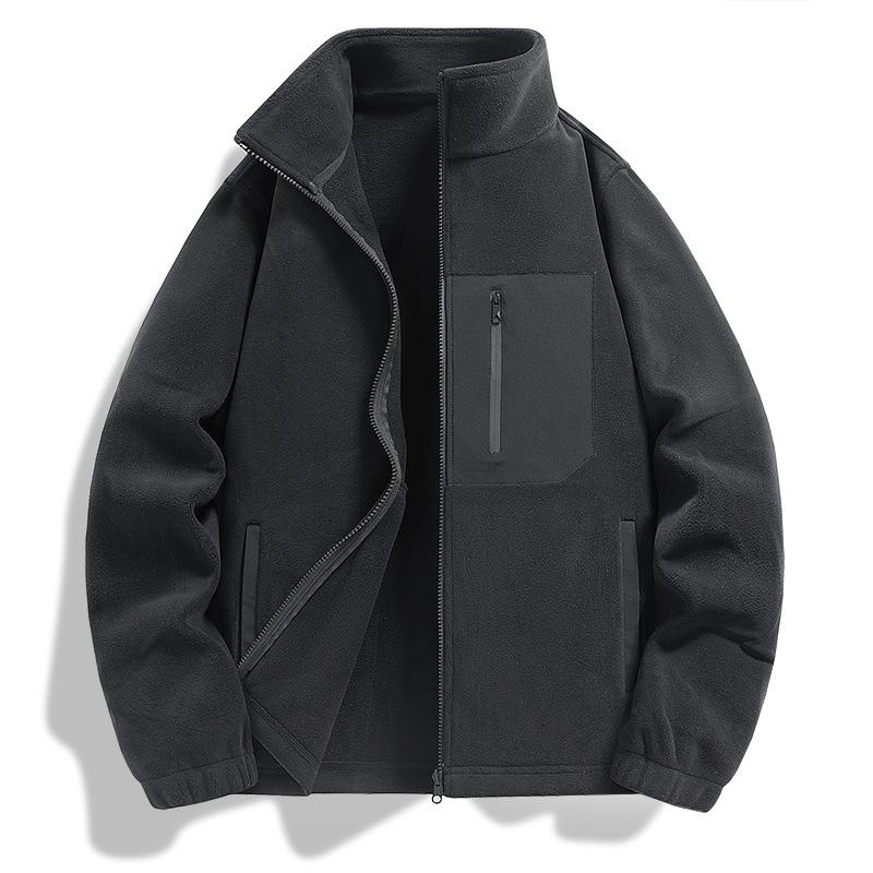 Herbst und Winter Neu Kälteschutz und Warm Fleece Verdickt Stehkragen Herrenjacke