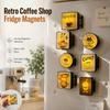 Retro Kawiarnia Świecący Miniaturowy Tablica Pegboard Magnes na Lodówkę Kreatywny Kącik Kawowy Magnetyczna Ozdoba Zestaw Dekoracji Domowych