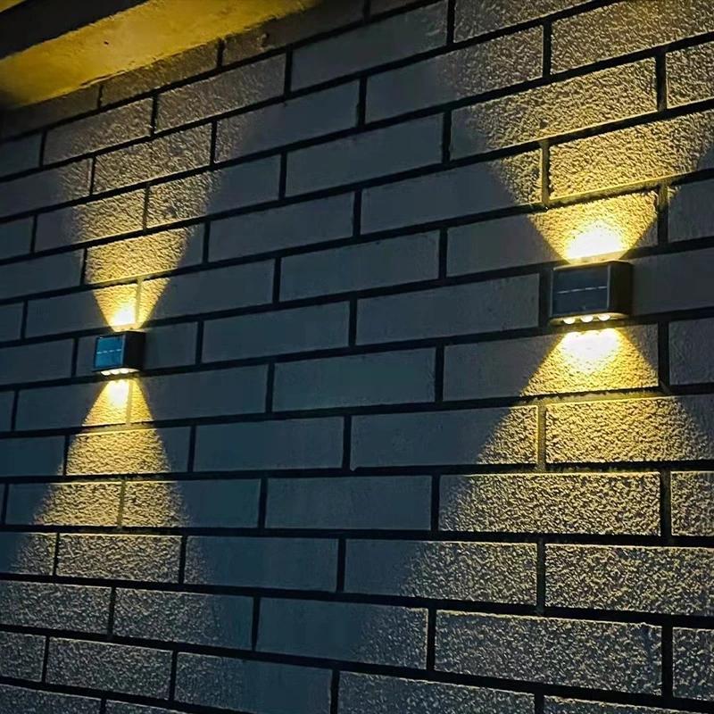 1PC 6 LED Solar Wall Lamp Outdoor Waterproof Balcony Wall Lights for Courtyard Street Landscape Garden Decor Lamp Solar Outdoor Wall Lamp