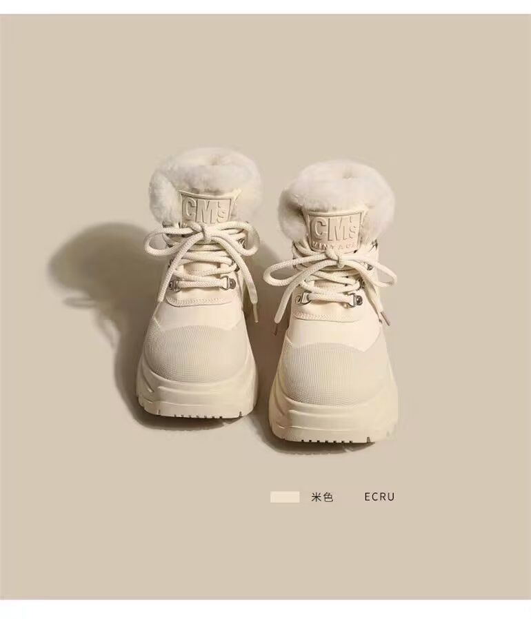 

Snow boots women s 2025 new winter velvet thickened warm Northeast large cotton shoes thick-soled Martin boots short boots 35