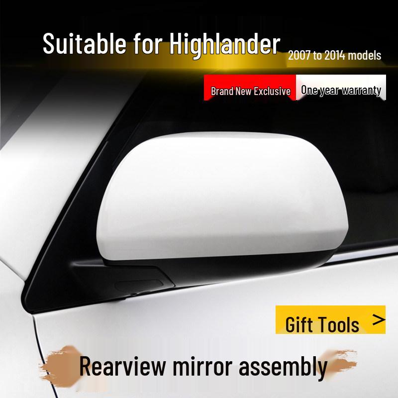 Rearview Mirror Assembly for Toyota Highlander (2009-2014) Backup Reflective Mirror Right - Passenger side