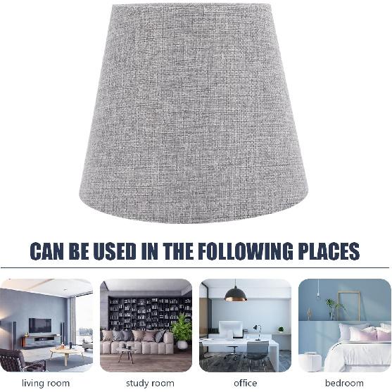 BESTOYARD Grey Cylindrical Cloth Lampshade for Table & Floor Lamps