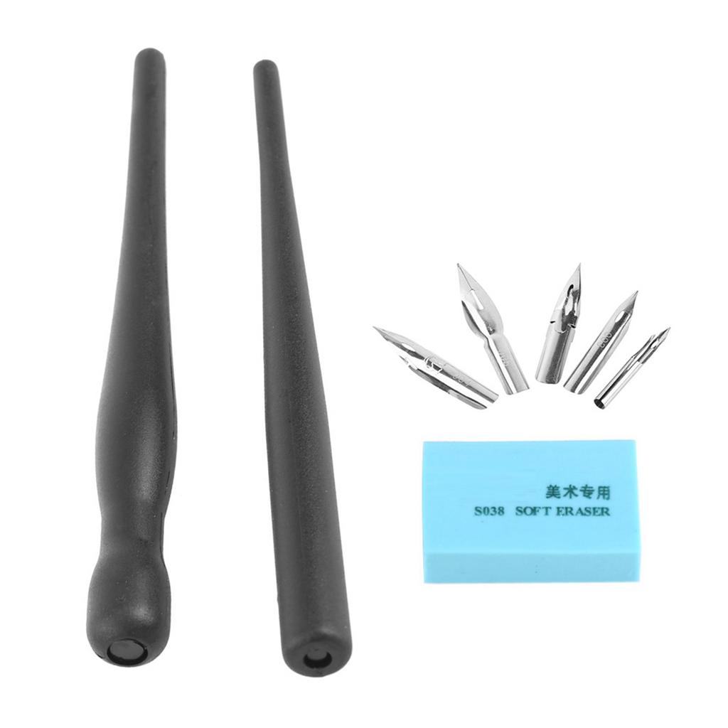 1 Set Manga Cartoon Comic Drawing Painting Kit Tool With 2 Pen Holders and 5 Nibs