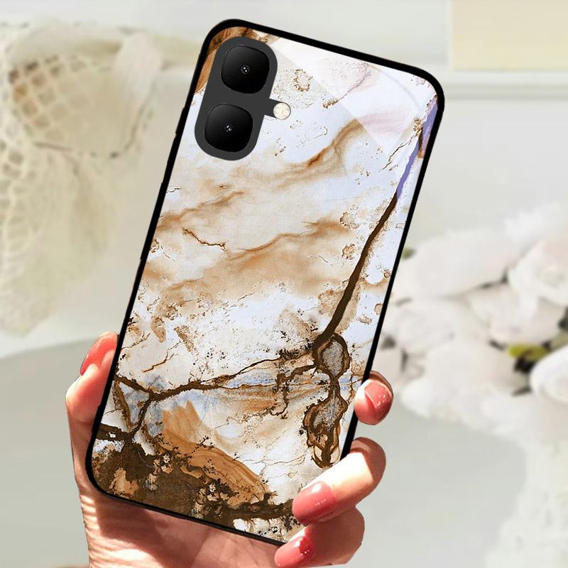 Etui Na Telefon Dla Infinix Smart 10 Odporne Na Wstrząsy Pokrowce Hartowane Szkło Tylna Pokrywa Dla Tecno Pop 10 KM4 Smart10 X6725 Ochrona Aparatu