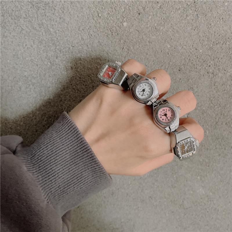 Korean Style Retro Hipster Watch Ring - Trendy Men's Hand Jewelry Accessory