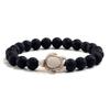 Bracciale con Perline Tartaruga Marina Estiva per Uomo Charms Braccialetti con Pietre Naturali Lava Nera Elastici Gioielli Boho da Donna Regali