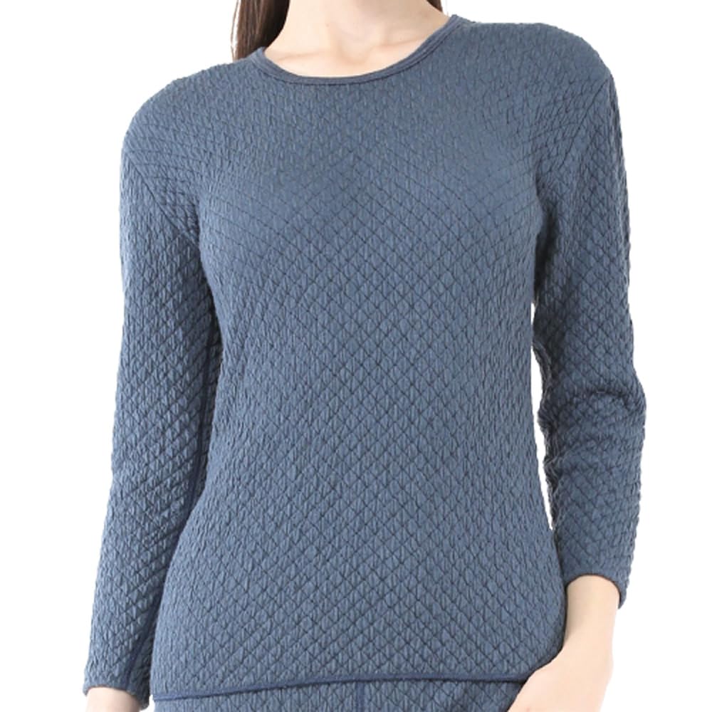 Qomolangma Long Sleeve Crew Neck Undershirt and Hidamari Socks Size LL Cold Weather Healthy Fiber Women's Set, (Bust 93-101cm), QMS823, Qomolangma88,