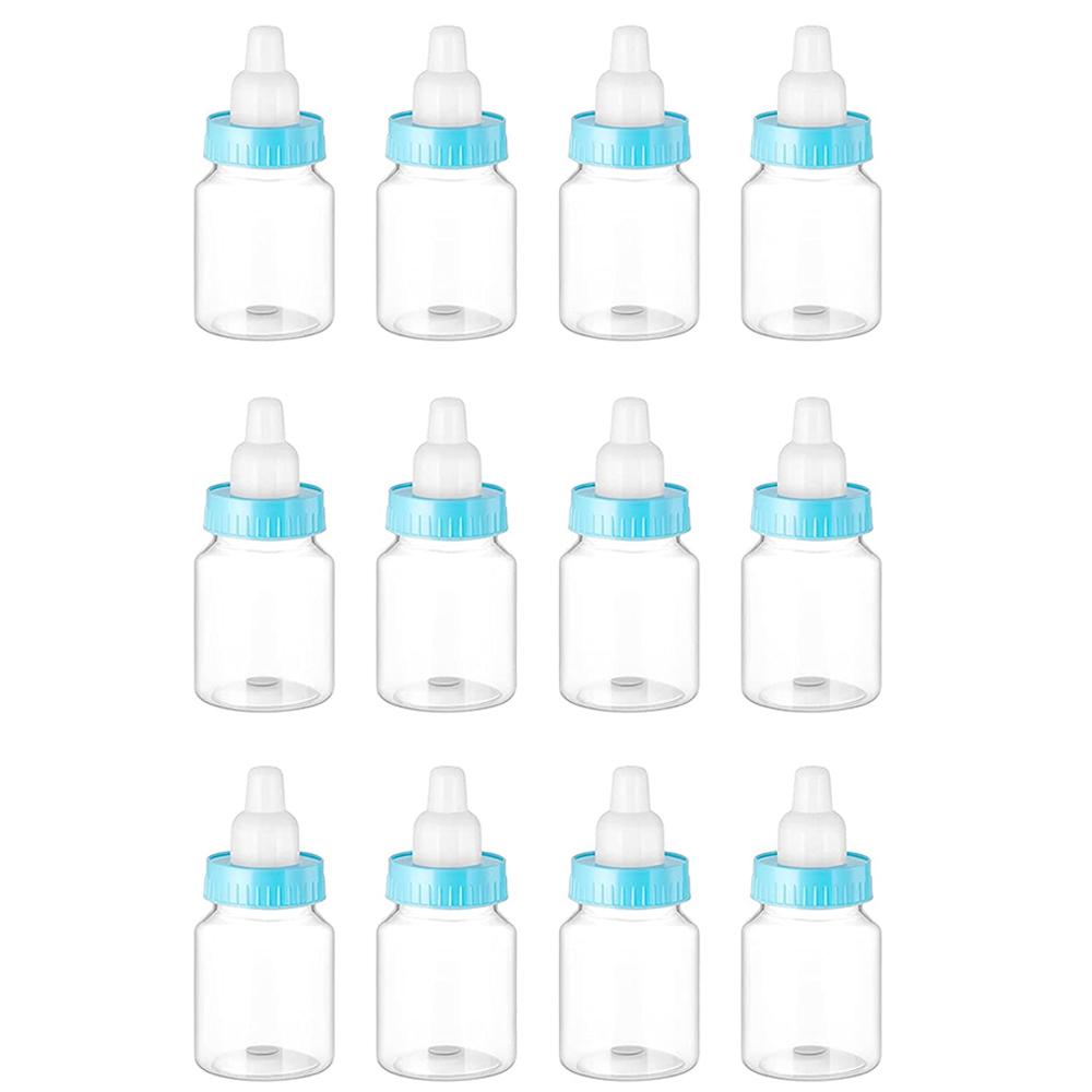 12Pcs Baby Bottle Baby Shower Favor Plastic Candy Bottle Mini Feeding Bottle for Birthday Baby Shower Gift Decor