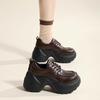 Platform Loafers for Women, Spring/autumn New Style, British Style, Retro Leather Shoes for Petite Women.