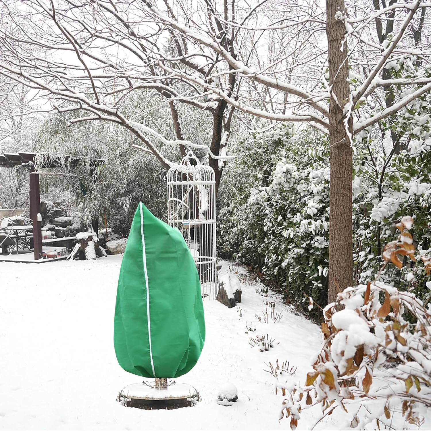 

80cm X100cm Zipper Drawstring Lock with Zipper Garden Plant Winter Antifreeze Protection Bag Breathable Convenient and Practical 80cm X100cm