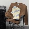 Unisex Retro Hiphop Street Style Sweater - Trendy, Raw Edge Knit for Spring & Autumn