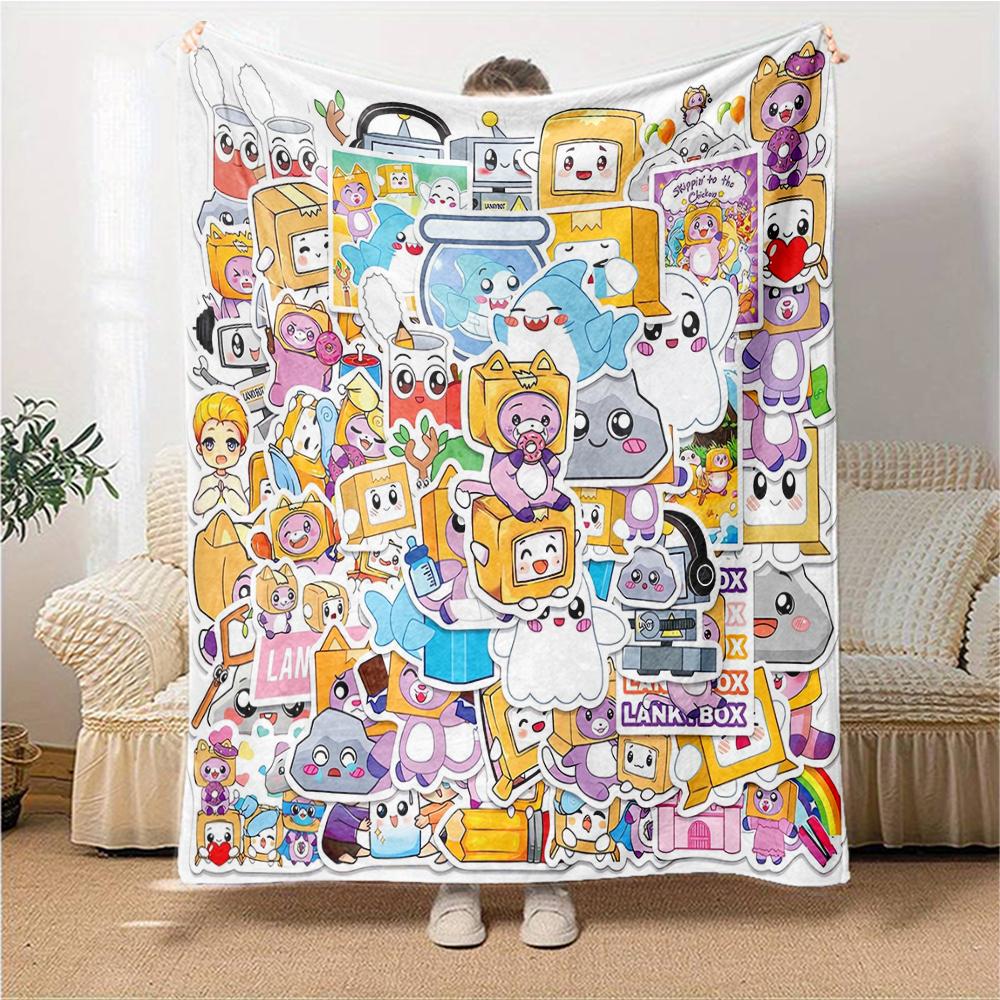1Pc Lankybox Adventure Blanket For Couch Bed Plush Cozy Fuzzy Blanket Super Soft Warm Blankets For Fall And Winter 091823