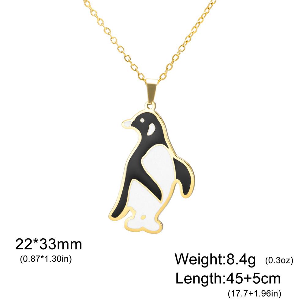 Penguin Pendant Necklaces for Women Stainless Steel Animal Charm Chain Fashion Jewelry Kids Boys Girls Birthday Party Gifts