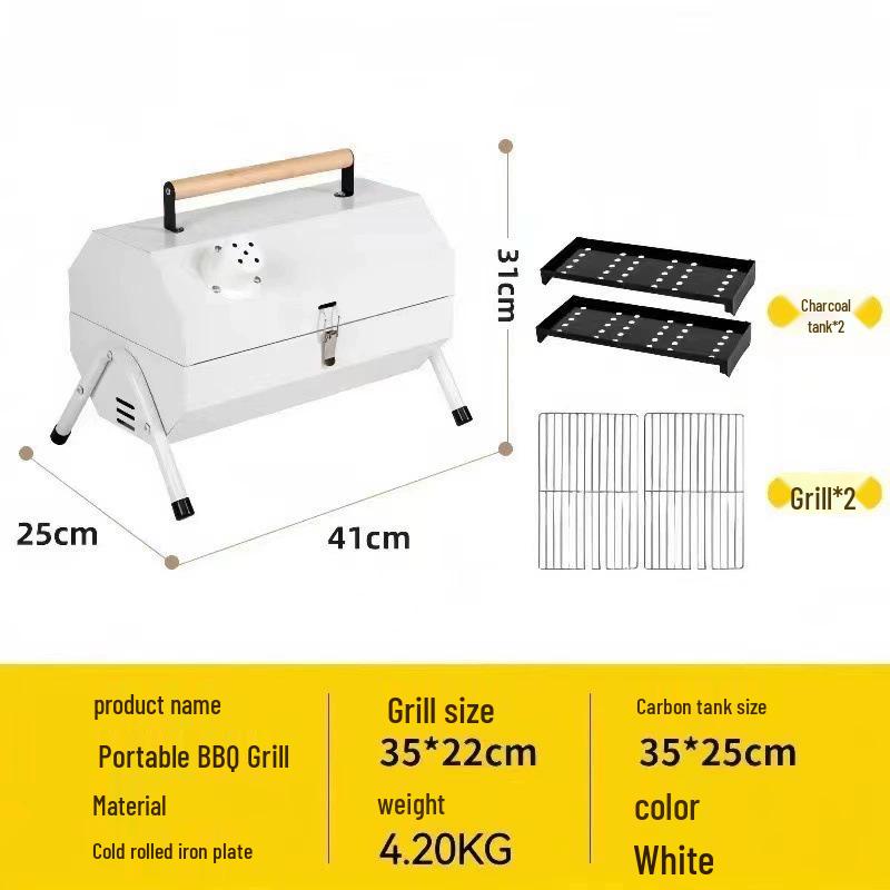 Portable Dual-Use Folding Smokeless Charcoal Grill & Frying Stove for Outdoor Camping